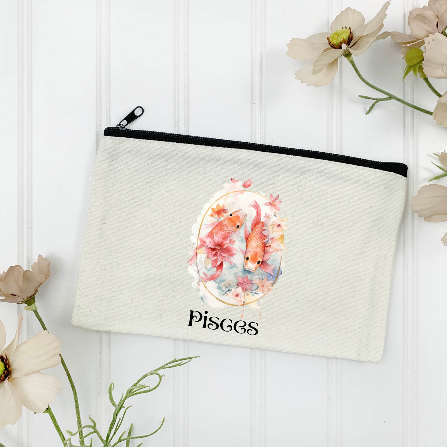 Pisces Canvas Zipper Pouch