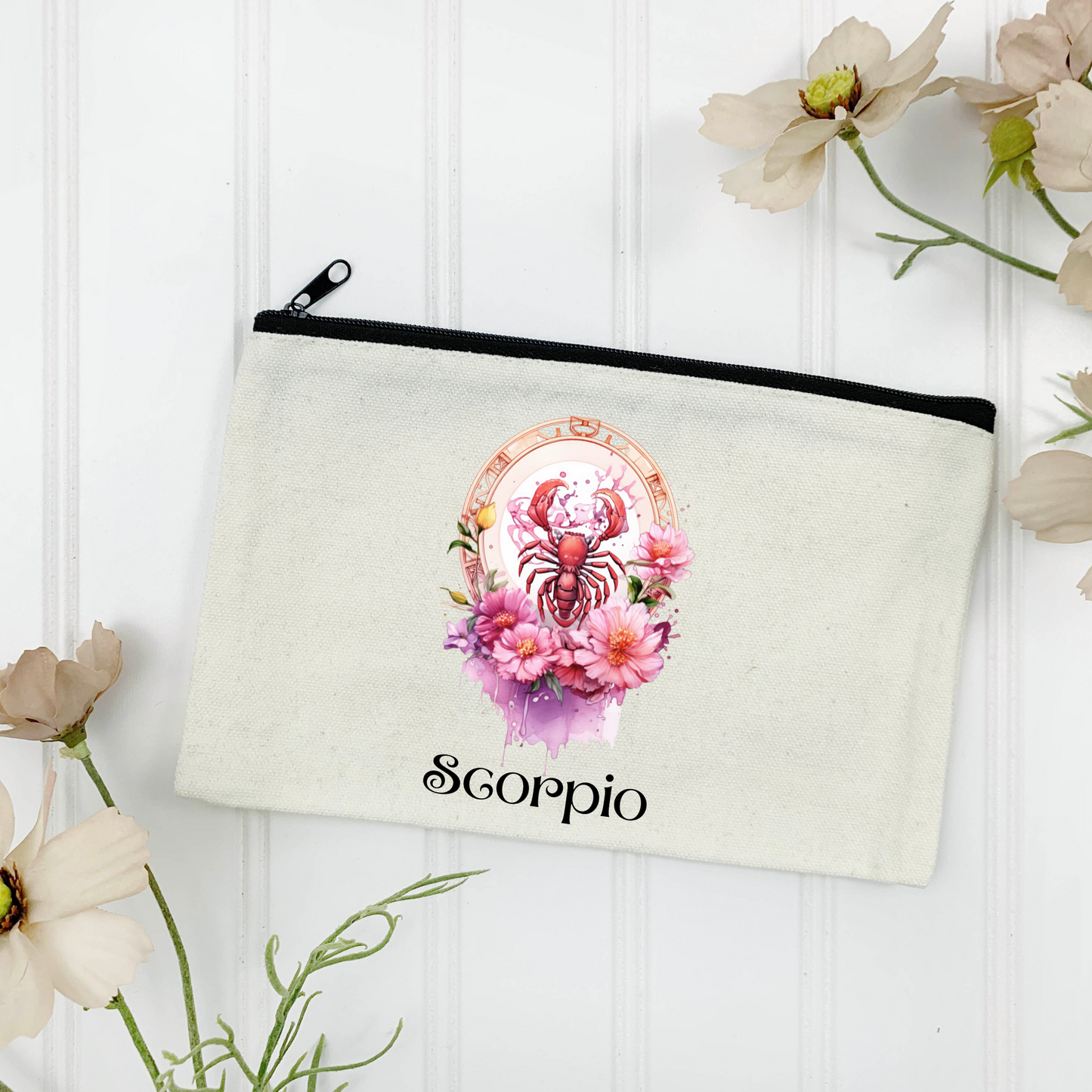 Scorpio Canvas Zipper Pouch