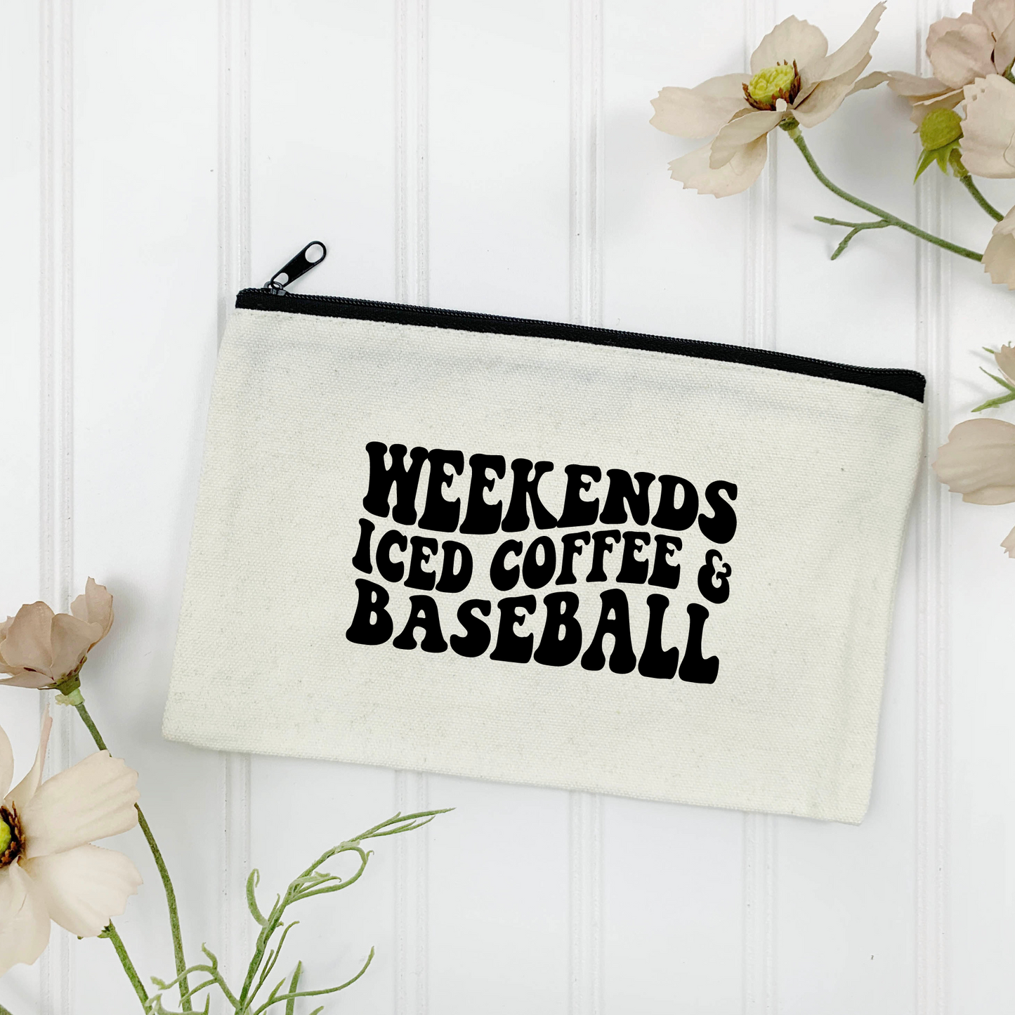 Weekends, Coffee & Baseball Canvas Tote Bag - (Color Customizable)