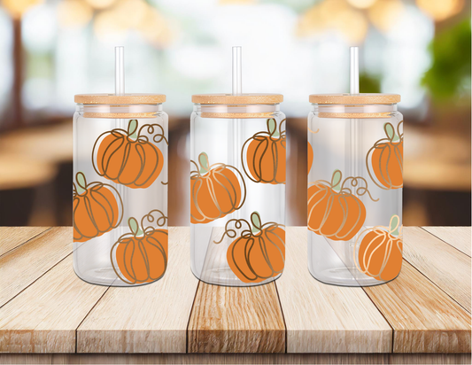 Pumpkins! 16oz Glass Can