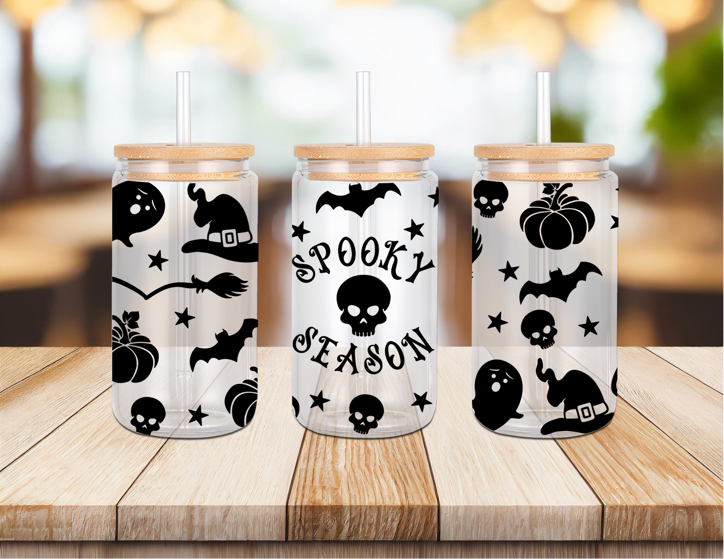 Spooky Season 16oz Glass Can