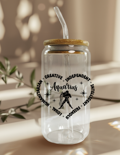 Aquarius 16oz Glass Can (Color Customizable)