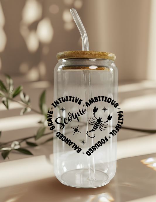 Scorpio 16oz Glass Can (Color Customizable)