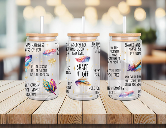 TSwift Affirmations (colorful) 16oz Glass Can