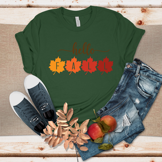 Hello Fall T-Shirt (Forest)