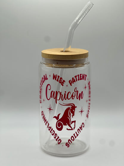 Capricorn 16oz Glass Can (Color Customizable)