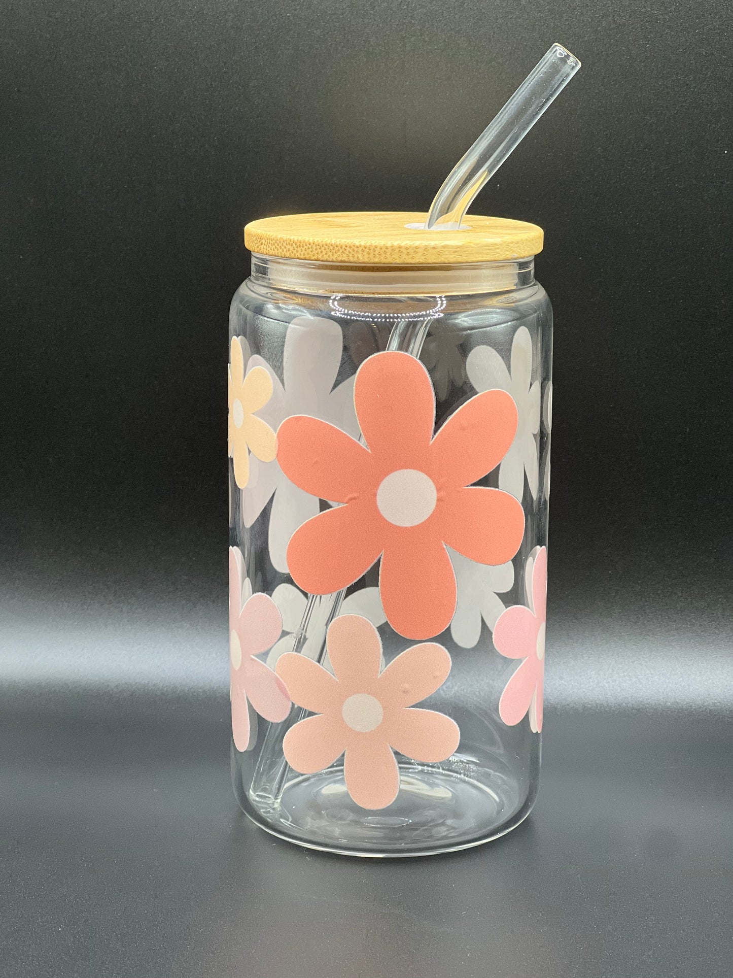 Daisies 16oz Glass Can