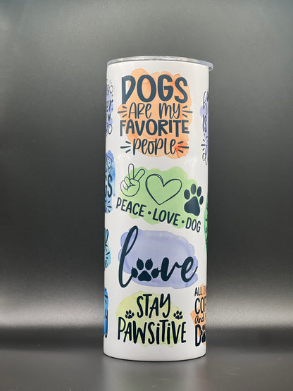 Less People More Dogs Stainless Steel Tumbler