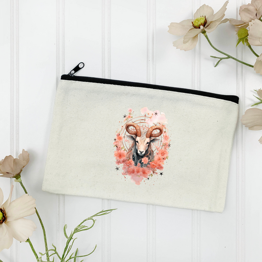 Capricorn Canvas Zipper Pouch