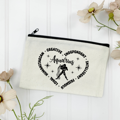 Aquarius "Traits" Canvas Tote Bag - (Color Customizable)