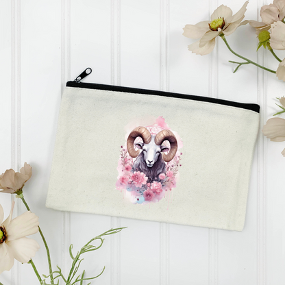 Aries Canvas Zipper Pouch