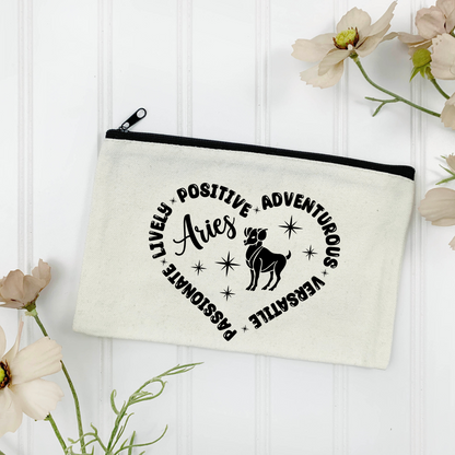 Aries "Traits" Canvas Tote Bag - (Color Customizable)