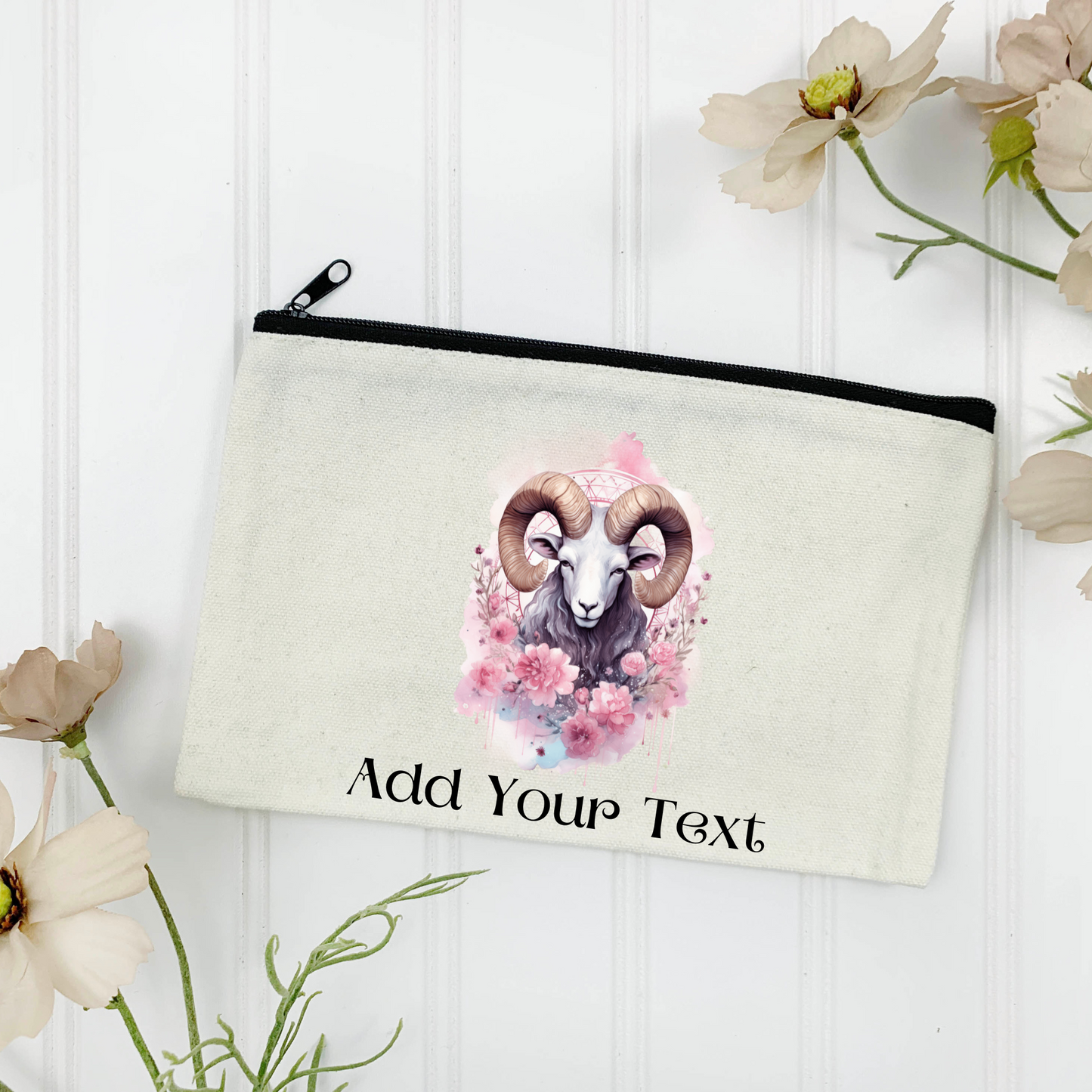 Aries Canvas Zipper Pouch