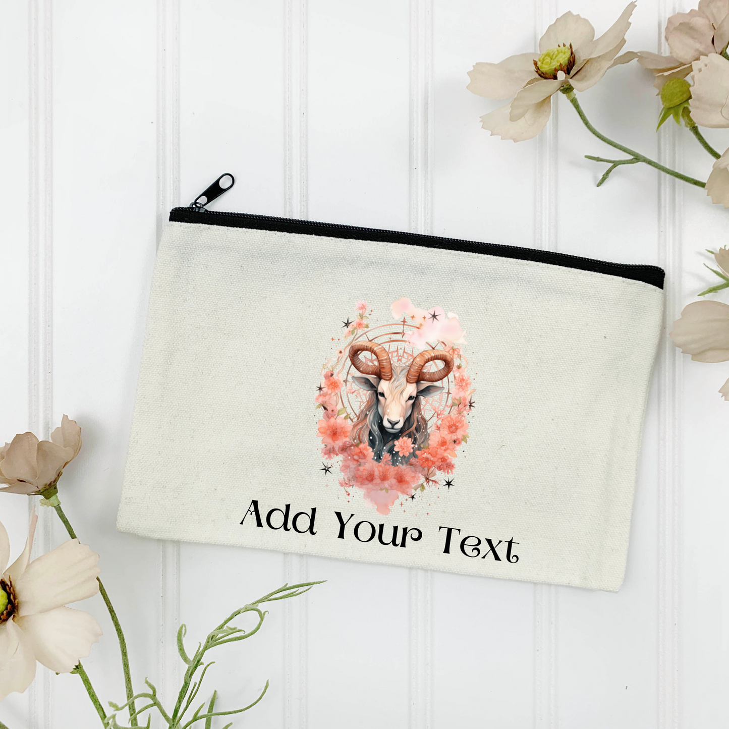 Capricorn Canvas Zipper Pouch