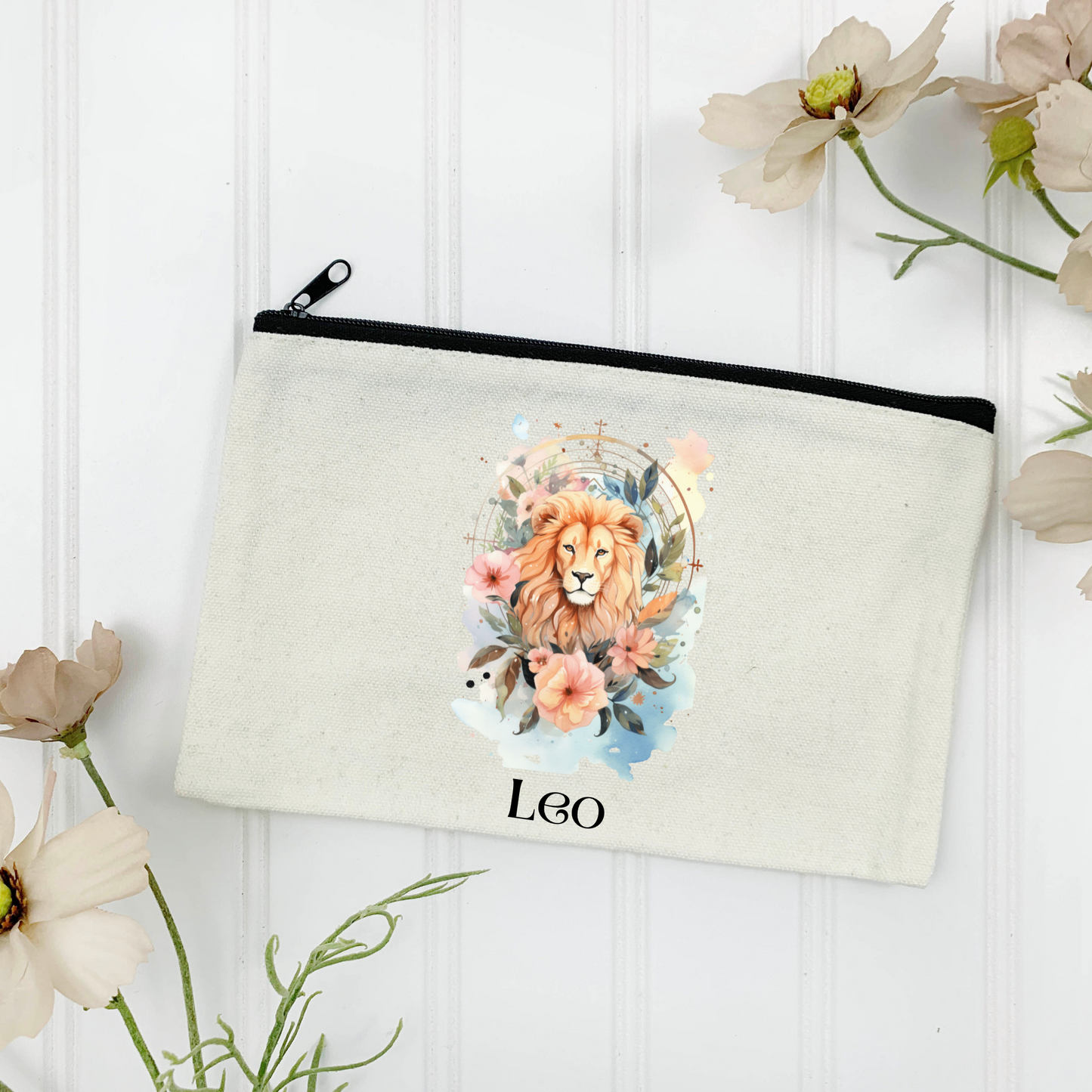 Leo Canvas Zipper Pouch