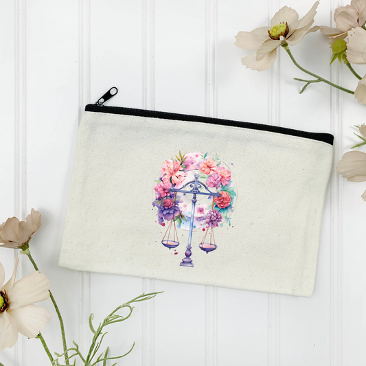 Libra Canvas Zipper Pouch