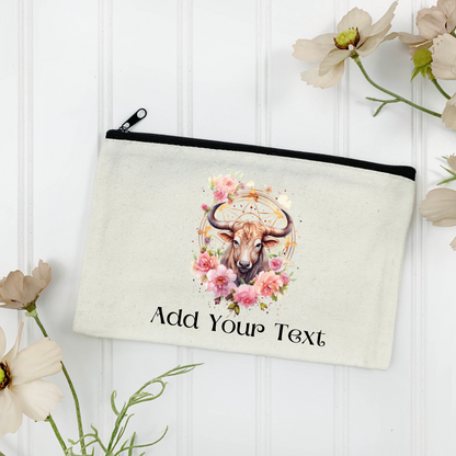 Taurus Canvas Zipper Pouch