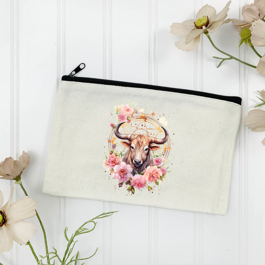 Taurus Canvas Zipper Pouch