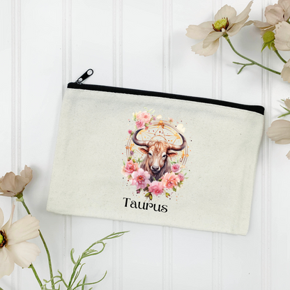 Taurus Canvas Zipper Pouch