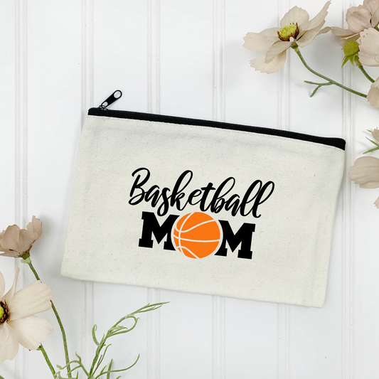 Basketball Mom Canvas Zipper Pouch