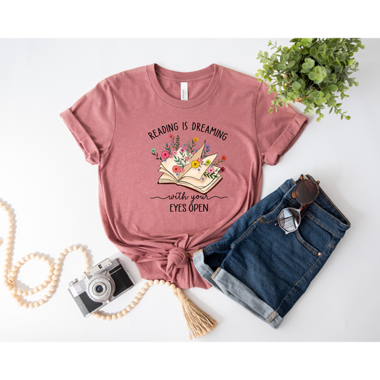 Reading is Dreaming T-Shirt (Mauve)