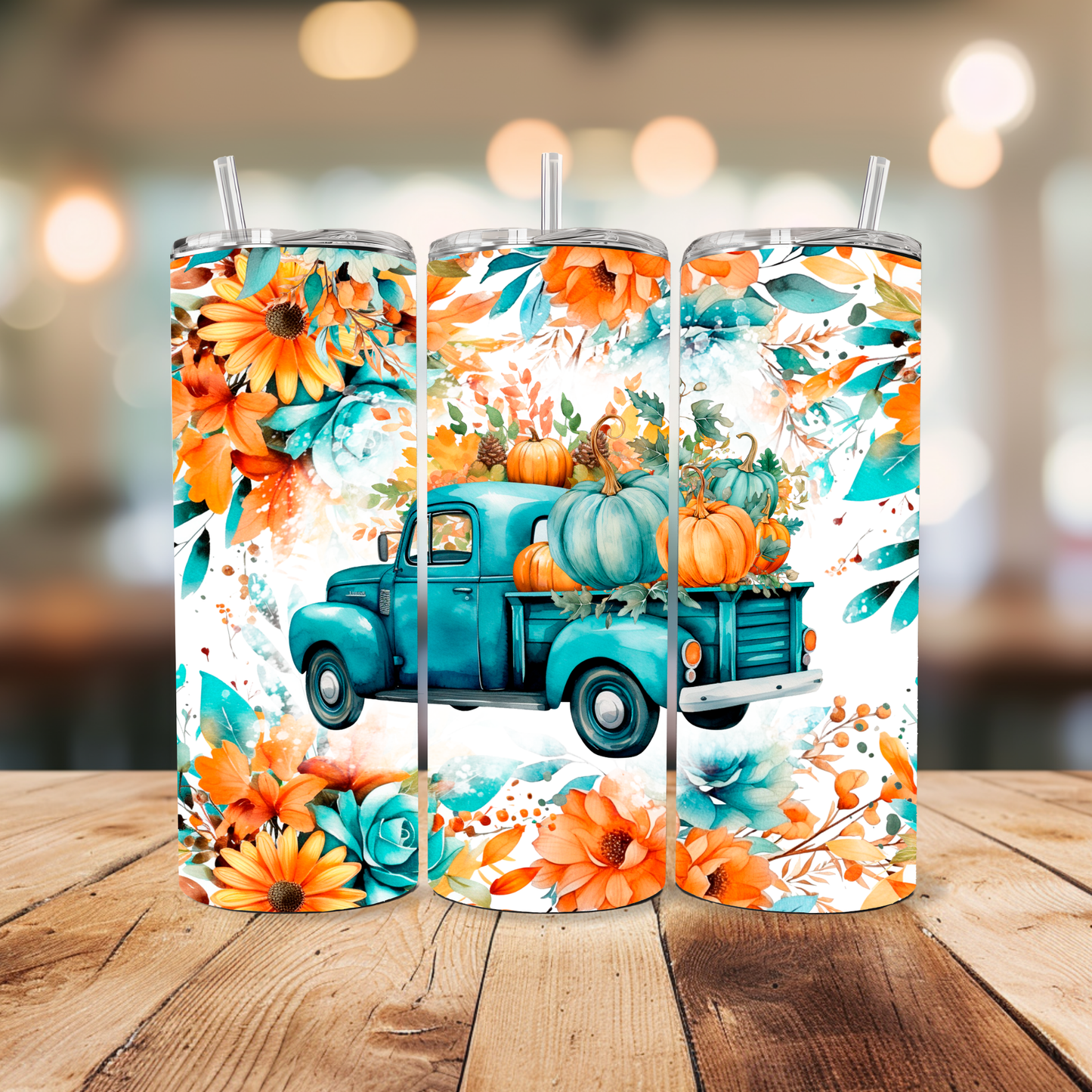 Pumpkin Truck Stainless Steel Tumbler