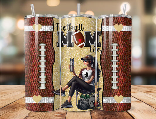 Football Mom Life Stainless Steel Tumbler