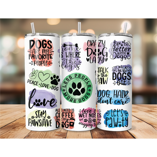 Less People More Dogs Stainless Steel Tumbler