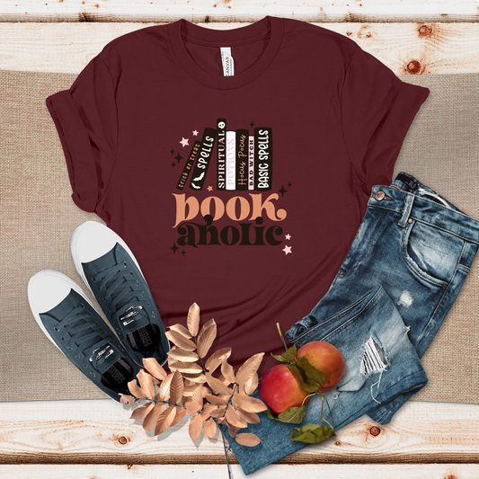 Spooky Book-Aholic T-Shirt (Maroon)