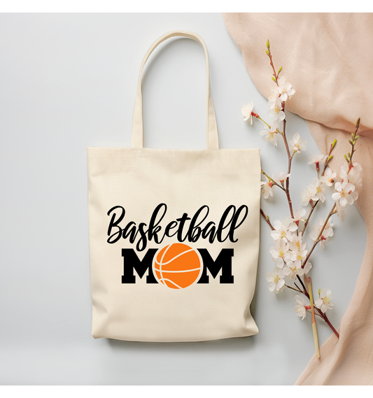 Basketball Mom Canvas Tote Bag