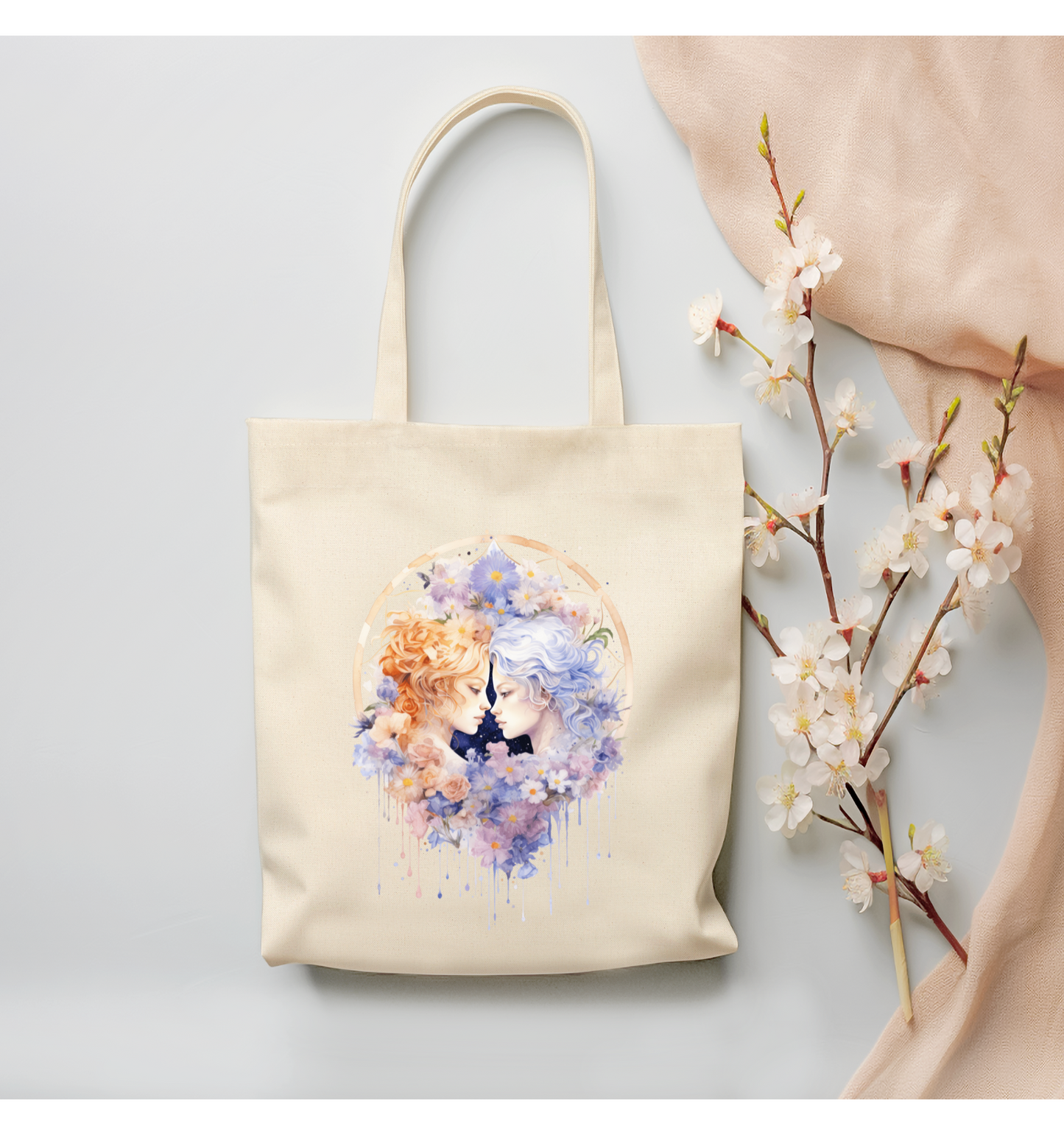 Gemini Canvas Tote Bag