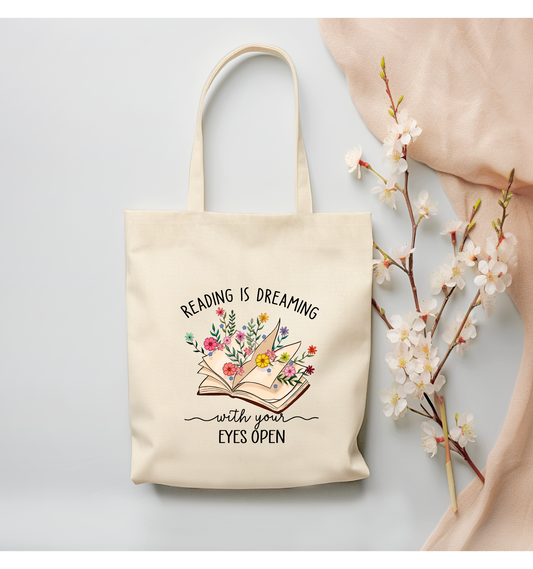 Reading is Dreaming Canvas Tote Bag